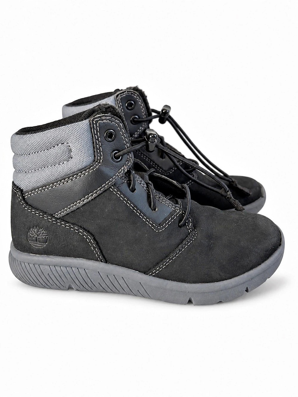 Timberland Toddler Boots Size 12 Black Gray Toggle Lace Hoverlite New